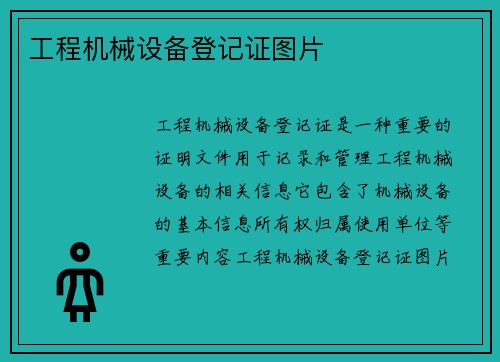 工程机械设备登记证图片